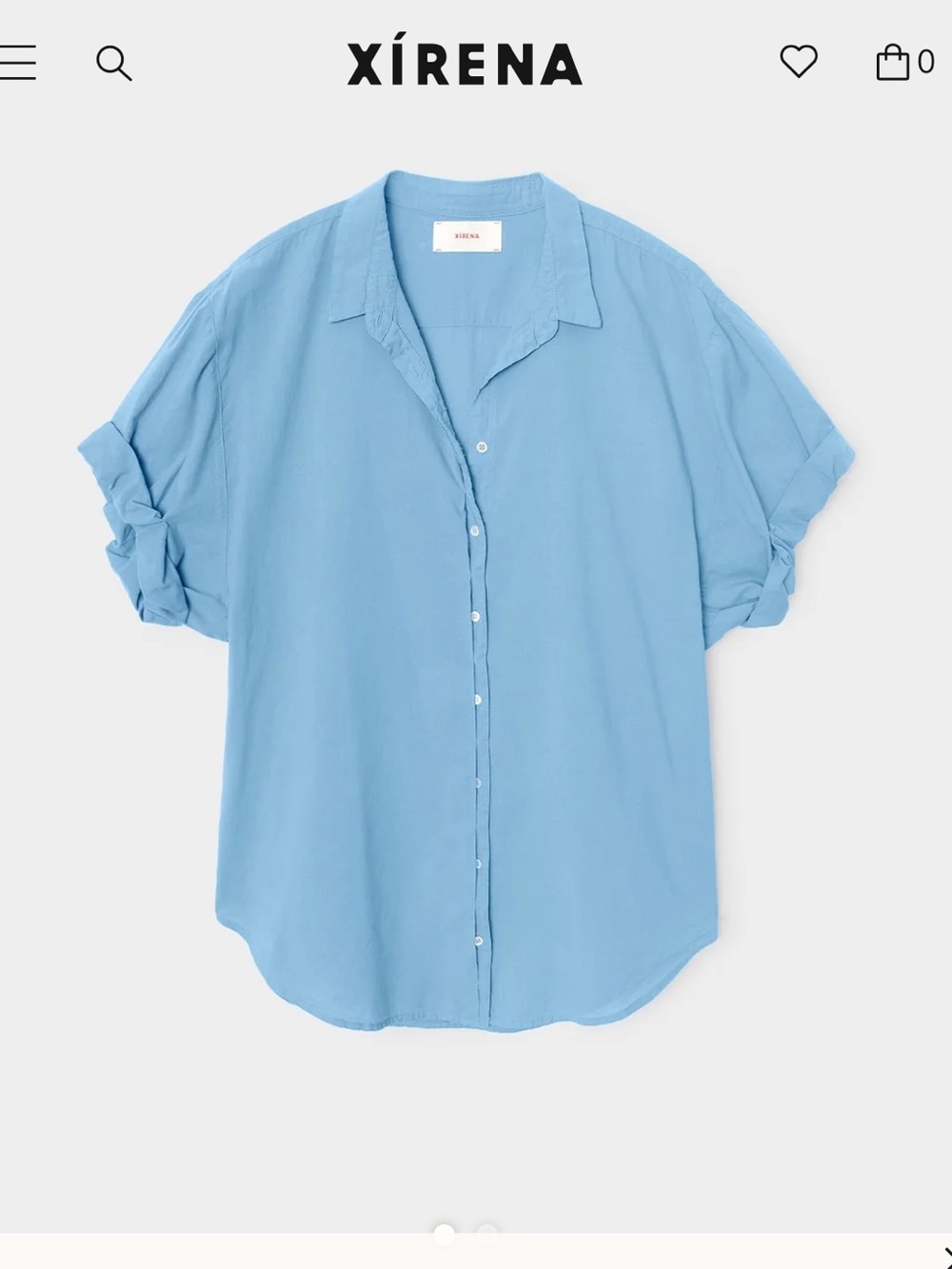 XIRENA Blue Cotton Channing Shirt - Picture 5 of 9